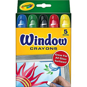 Crayola Washable Window Crayons, Assorted Colors, Box Of 5