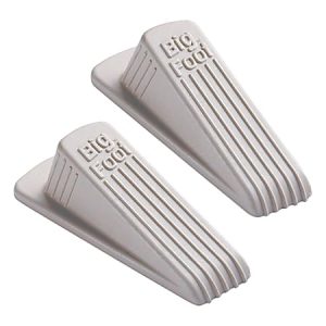 Master Caster Big Foot No-Slip Rubber Doorstops, 1-1/4"H x 2-1/4"W x 4-3/4"D, Beige, Pack Of 2 Doorstops