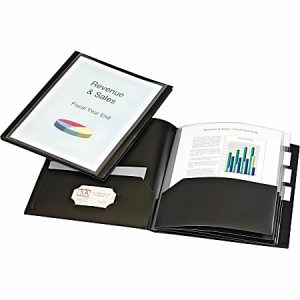 Cardinal Project Organizer - 8 1/2" x 11" - 200 Sheet Capacity - 10 Inside Front & Back Pocket(s) - 4 Divider(s) - Polypropylene - Black - 1 Each