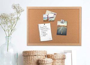 U Brands Cork Bulletin Board, 70" x 47", Birch Wood Frame