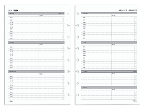 TUL Discbound Weekly Planner Refill Pages, Junior Size