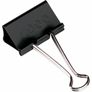 ACCO Binder Clips, Large, Black, Box Of 12