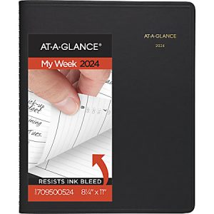2024-2025 AT-A-GLANCE 13-Month Weekly Appointment Book Planner, 8-1/4" x 11", Black, January 2024 To January 2025, 7095005