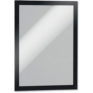 DURABLE DURAFRAME Self-Adhesive Magnetic Letter Sign Holder - Horizontal or Vertical, 9.5" x 12" Frame Size - Holds 8.5" x 11" Insert, 2 -Pack, Black