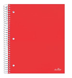 Office Depot Brand Stellar Poly Notebook, 8-1/2" x 11", 3 Subject, College Ruled, 150 Sheets, Red