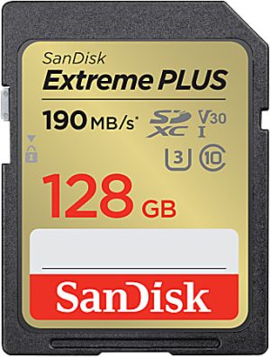 SanDisk Extreme PLUS SDXC UHS-I card, 128GB