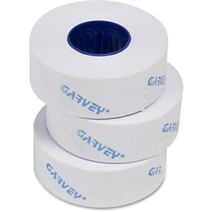 Garvey Contact Labelers 1-Line Labels, 7/16" x 13/16", White, 1,200 Labels Per Roll, Box Of 16 Rolls