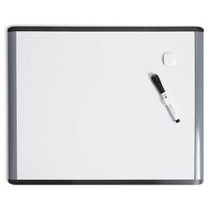 U Brands Magnetic MOD Dry-Erase Board, 20" x 16", White, Black/Gray Plastic Frame