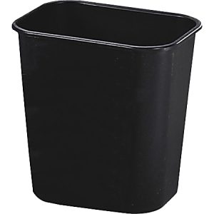 Rubbermaid Commercial Deskside Wastebaskets, 3.25 Gallons, Black, Set Of 12 Wastebaskets