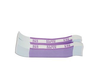 Currency Straps, Violet, 2,000, Pack Of 1,000