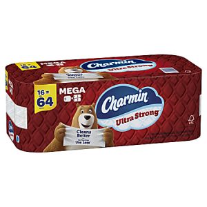Charmin Ultra Strong 2-Ply Bathroom Tissue Rolls, 4 x 4-1/2, White, 242 Sheets Per Roll, Pack Of 16 Rolls