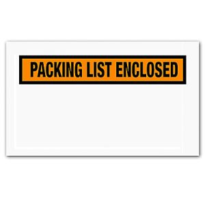 Tape Logic "Packing List Enclosed" Envelopes, Panel Face, 5 1/2" x 10", Orange, Pack Of 1,000