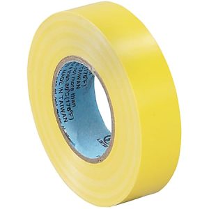 Tape Logic 6180 Electrical Tape, 1.25" Core, 0.75" x 60', Yellow, Case Of 10