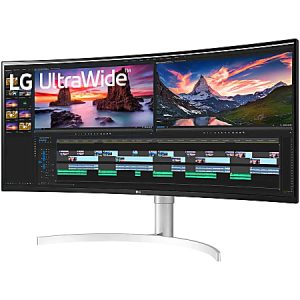 LG Ultrawide 38BN95C-W 38" UW-QHD+ Curved Screen Gaming LCD Monitor - 21:9 - Textured Black, Textured White, Silver - 38" Class - Nano In-plane Switching (Nano IPS) Tech - 450 Nit - 1 ms - 144 Hz Refresh Rate - HDMI - DisplayPort - USB Hub