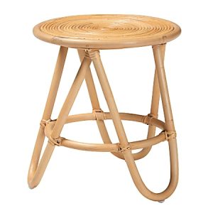 bali & pari Rinjani Modern Bohemian End Table, 17-3/4H x 15-3/4W x 15-3/4D, Natural Brown