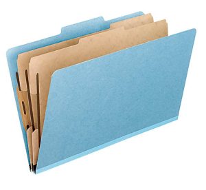 Pendaflex Pressboard Classification Folders, 8 1/2" x 11", Letter Size, Sky Blue, Box Of 10 Folders
