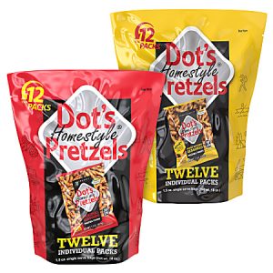 Dots Original/Honey Mustard Pretzels, 1.5 Oz, 12 Per Pack, Box Of 2