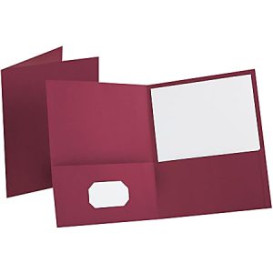 Esselte Letter-Size Twin-Pocket Report Covers, Burgundy, Box Of 25