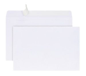 Office Depot Brand Greeting Card Envelopes, A9, 5-3/4" x 8-3/4", Clean Seal, White, Box Of 100