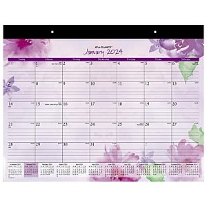 2024 AT-A-GLANCE Beautiful Day Monthly Desk Pad Calendar, 21-3/4" x 17", January To December 2024, SK38-704