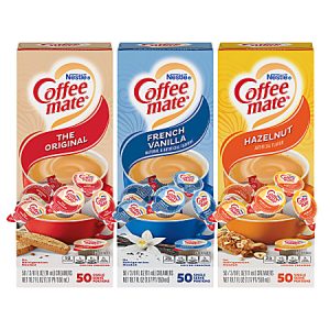 Coffee-Mate Creamer Singles Variety Pack, 0.38 Oz, 50 Creamers Per Carton, Case of 3 Cartons
