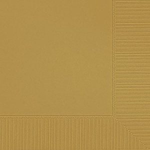 Amscan Beverage Napkins, 5" x 5", Gold, 100 Napkins Per Pack, Case Of 6 Packs