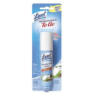 Lysol Disinfectant Spray To Go, Crisp Linen Scent, 1 Oz Bottle