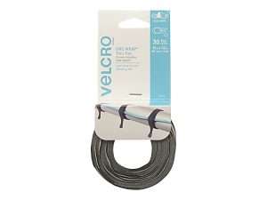 VELCRO Brand VELCRO Brand Reusable Cable Ties - Cable Tie - Black, Gray - 30 Pack