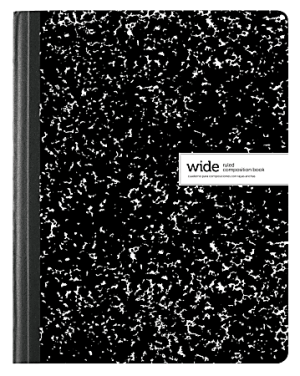 Office Depot Brand Composition Books, 7-1/2" x 9-3/4", Wide Ruled, 100 Sheets, Black/White, Pack Of 12 Notebooks