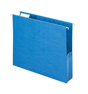 Smead Hanging File Pocket With Tab, 2" Expansion, 1/5-Cut Adjustable Tab, Letter Size, Sky Blue, Box of 25