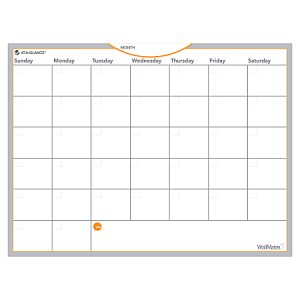 AT-A-GLANCE WallMates Dry-Erase Calendar Surface, 18" x 24", Monthly Undated