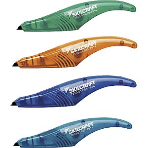 SKILCRAFT Correction Tape Pens, 5-1/4 x 3/4", White, Pack Of 4 Pens