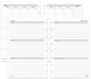 TUL Discbound Weekly/Monthly Planner Refill Pages, Junior Size