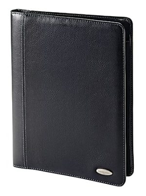 Samsonite Vinyl Bi-Fold Writing Pad, 12 1/4" x 10" x 1", Black
