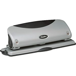 Swingline Easy View 3-Hole Punch, Black/Silver