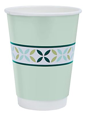 Highmark® Insulated Hot Coffee Cups, 12 Oz, 42% Recycled, Mint Green, Pack Of 50