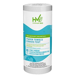 Highmark® ECO 2-Ply Paper Towels, 100% Recycled, 85 Sheets Per Roll, Case Of 30 Rolls