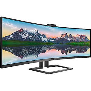 Philips Brilliance 499P9H 48.8" Dual Quad HD (DQHD) Curved Screen WLED LCD Monitor - 32:9 - Textured Black - 49" Class - Vertical Alignment (VA) - 5120 x 1440 - 16.7 Million Colors - Adaptive Sync (DisplayPort/HDMI)