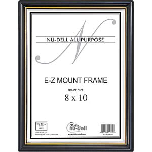 Nu-Dell EZ Mount Plastic Wall Frame - Holds 8" x 10" Insert - Wall Mountable - 1 Each - Plastic - Black, Black