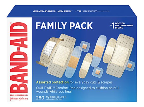 Band-aid Bandages, Adhesive, Assorted, Box Of 280 Bandages