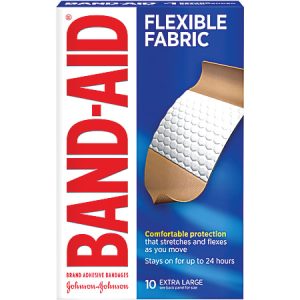 Band-Aid Brand Flexible Fabric Extra-Large Bandages, Box Of 10