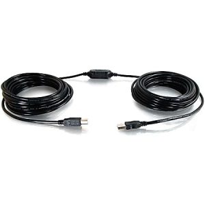 C2G 25ft USB to USB B Extension Cable - Active USB A to USB B Extension Cable with Center Boost - USB 2.0 - M/M - 25 ft USB Data Transfer Cable for Hard Drive, Printer, Interactive Whiteboard - First End: 1 x Type A Male USB