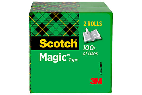 Scotch Magic Invisible Tape, 3/4" x 2592", Clear, Pack of 2 rolls