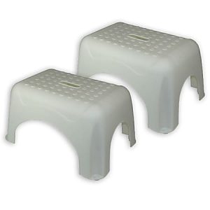 Romanoff Products Step Stools, 12-1/4"H, White, Pack Of 2 Stools