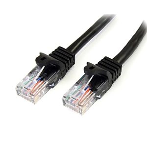 StarTech.com 6 ft Black Snagless Cat 5e UTP Patch Cable  - 6ft Cat5e Patch Cable - 6ft Cat 5e patch cable - 6ft Cat5e Patch Cord - 6ft RJ45 Patch Cable - 6ft Snagless Patch Cable