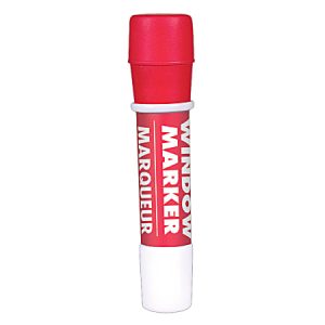 Amscan Window Markers, Broad Point, Red Barrel, Red Ink, Pack Of 4 Markers