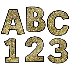 Carson-Dellosa Sparkle And Shine Glitter EZ Letters, Gold, Pack Of 219