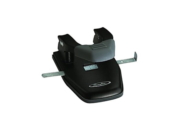 Swingline Comfort Handle 2-Hole Punch, Black/Gray