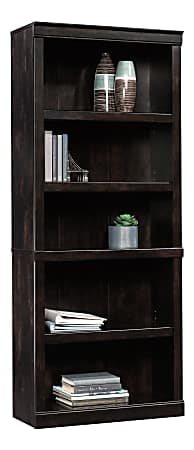 Realspace 72"H 5-Shelf Bookcase, Peppered Black
