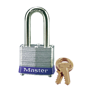 Master Lock Long-Shackle Padlock, Steel Gray